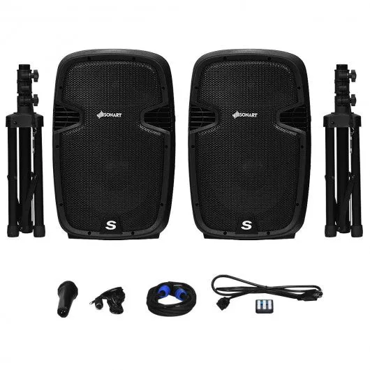 12" Dual 2-Way 1600 W Powered PA Speaker System