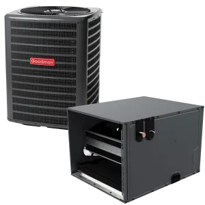 1.5 Ton 14.3 SEER2 R-32 Goodman Multi-family Air Conditioner   Horizontal Coil 26" Width 17.5" Height Upflow/Downflow Installation