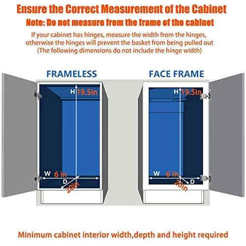 2-Tier Narrow Pull Out Drawers For Kitchen Cabinets