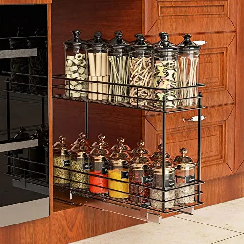 2-Tier Narrow Pull Out Drawers For Kitchen Cabinets