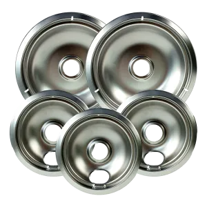 20125 5-Pack Universal Fit Chrome Plated Drip Bowls for Plug-In Electric Range