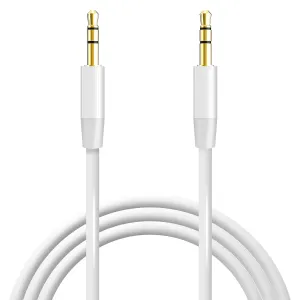 3.5mm Jack Aux Cable White Male To 3.5mm Auxiliary Jack Male Audio Cable