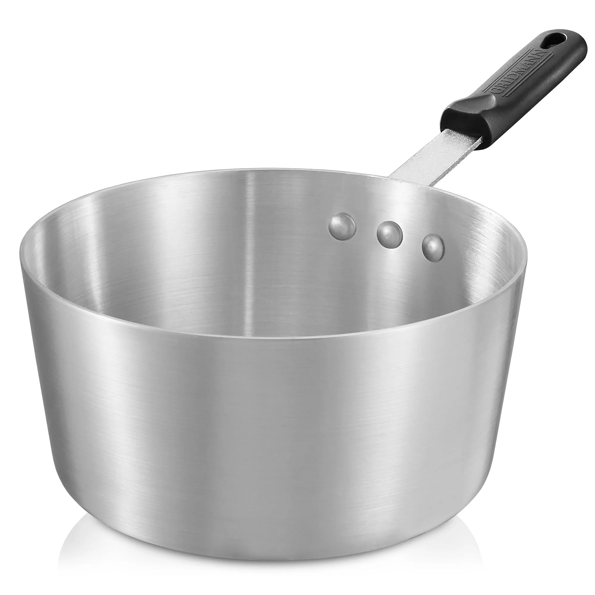 3.75 Qt Tapered Aluminum Sauce Pan with Silicone Handle, NSF Certified