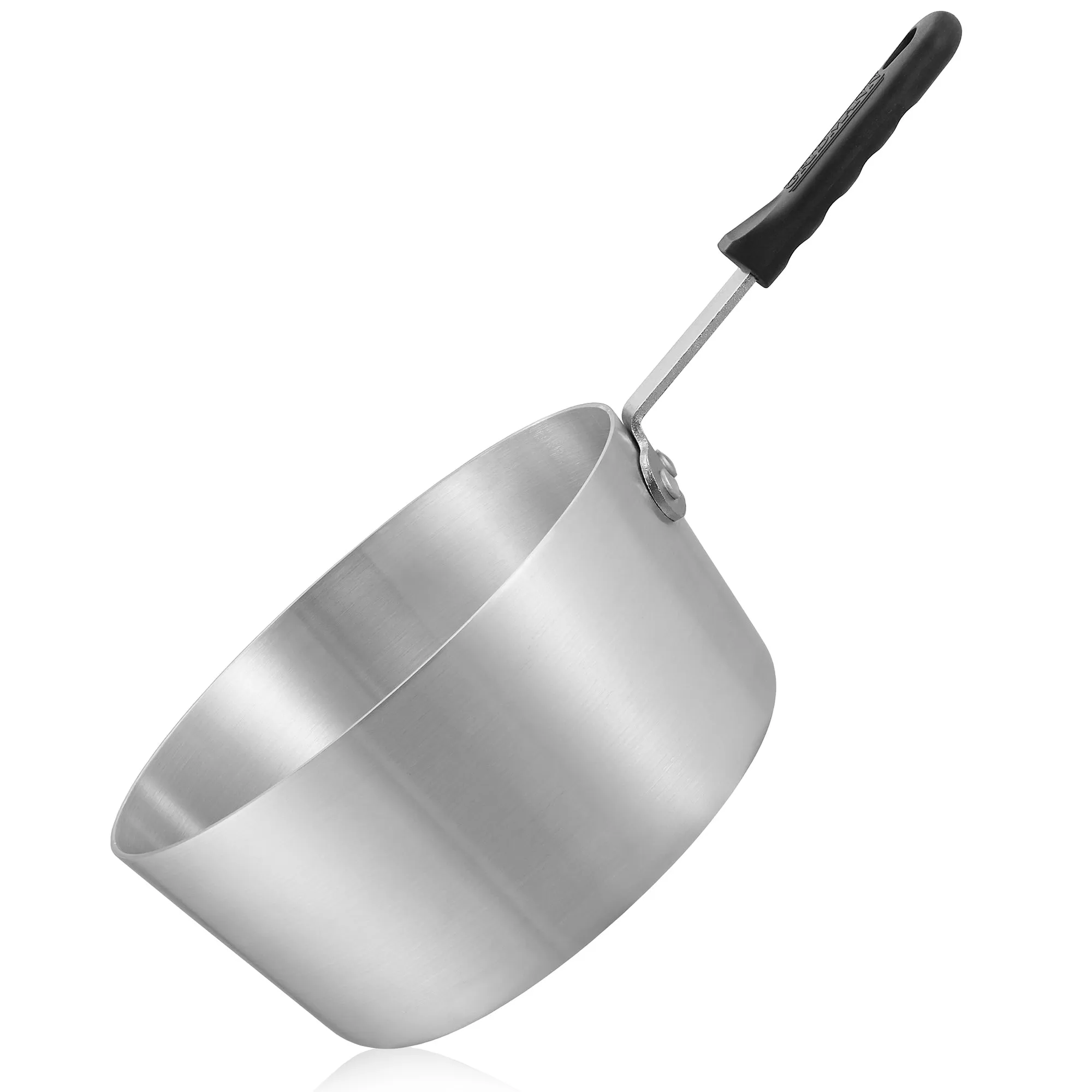 3.75 Qt Tapered Aluminum Sauce Pan with Silicone Handle, NSF Certified