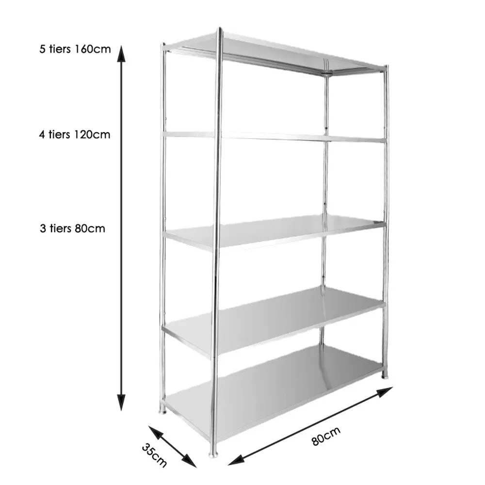 4 Tiers Stainless Steel Microwave Oven Storage Rack 120cm