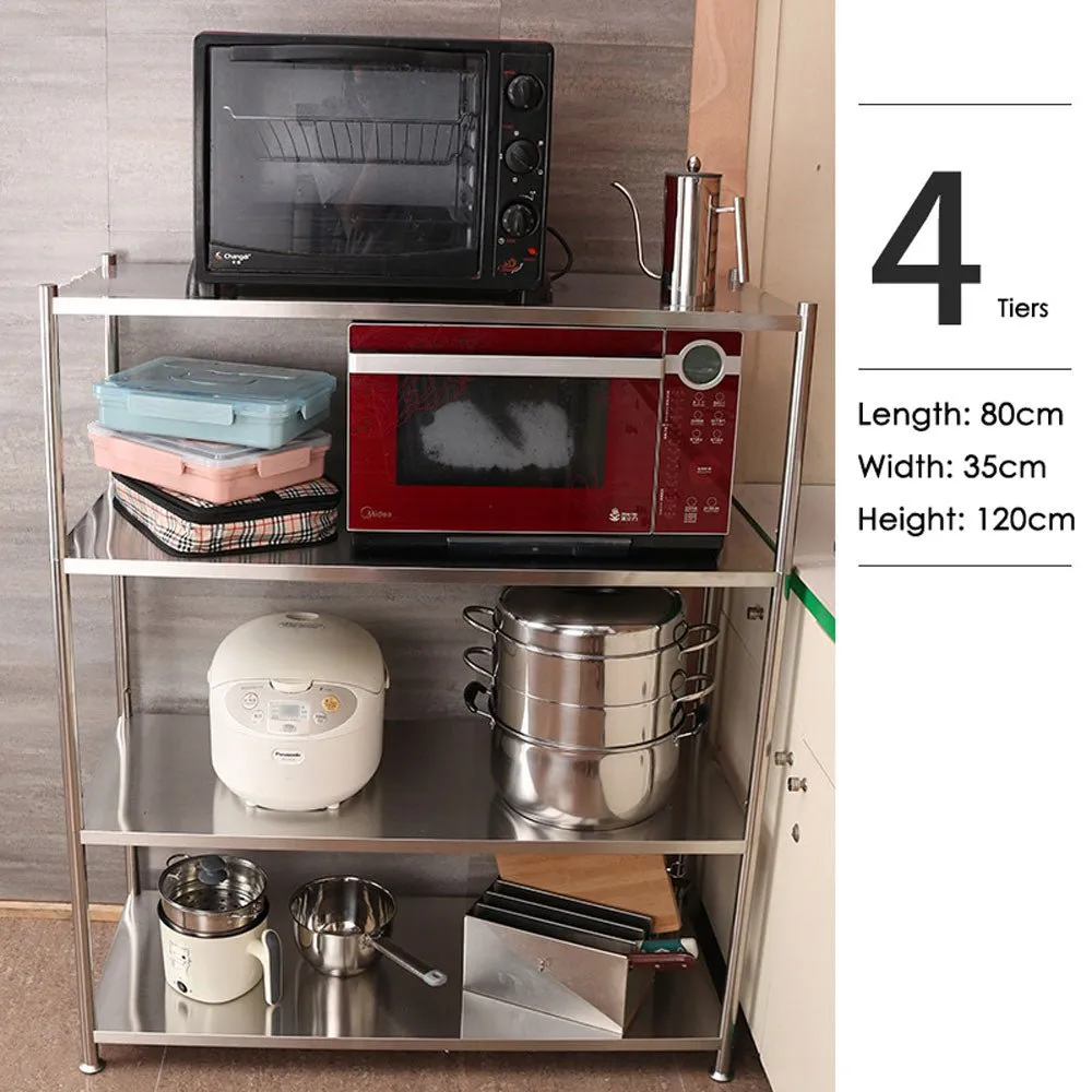 4 Tiers Stainless Steel Microwave Oven Storage Rack 120cm