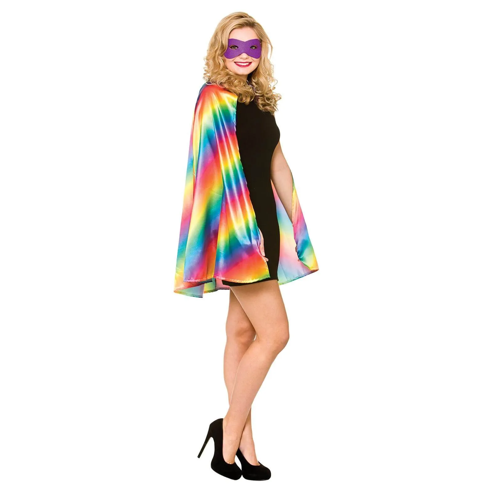 Adults Superhero Cape With Mask Stag Hen Fancy Dress