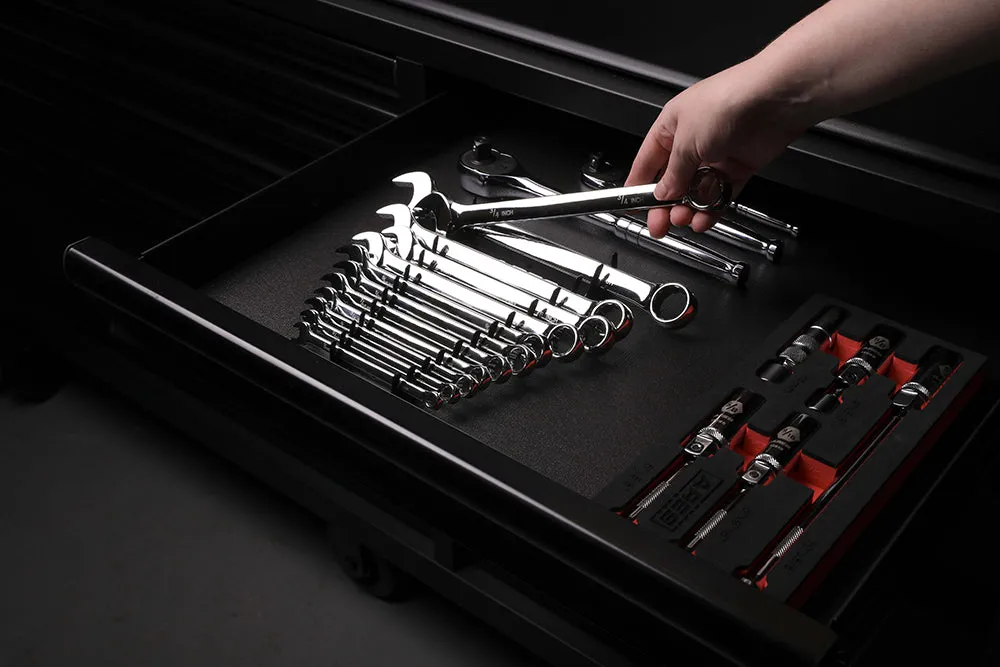 ARES 62061 - 2-Piece 12-Slot Red and Black Metal Magnetic Wrench Organizer Set