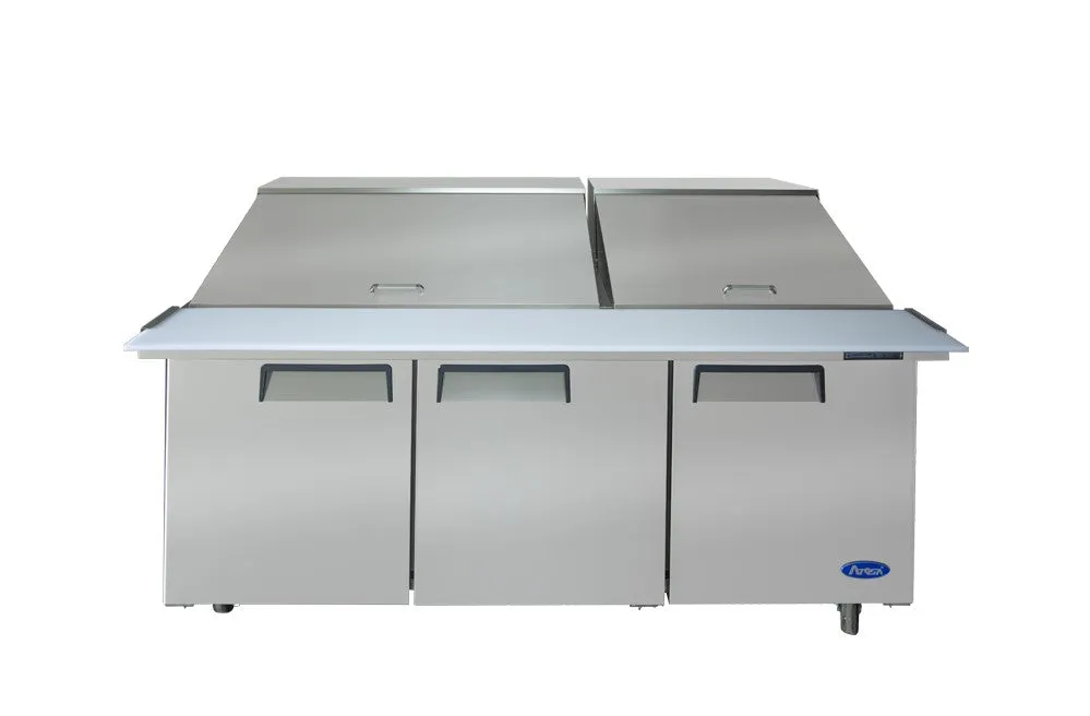 Atosa 72" Sandwich / Salad 30 Pan Refrigerated Prep Table with 3 Doors