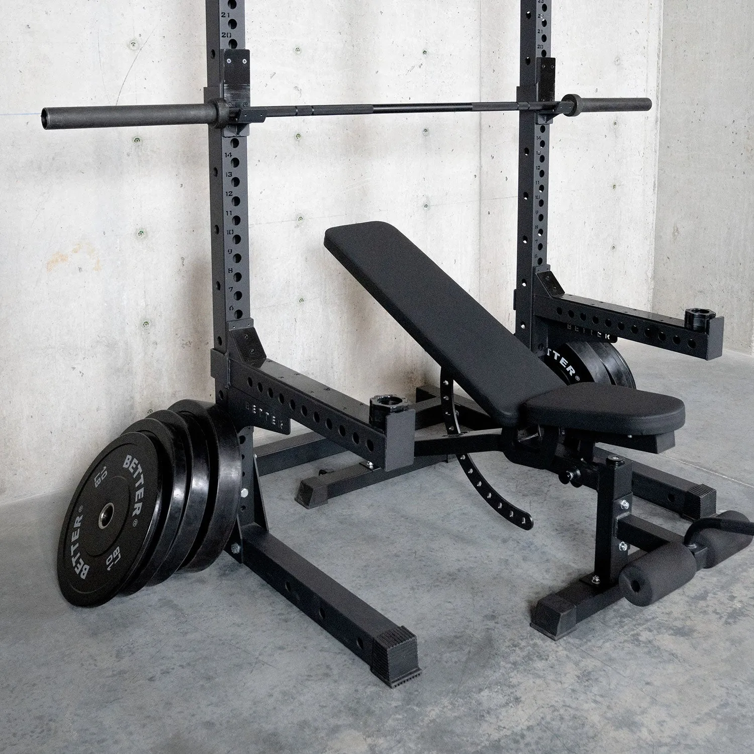 Better Body Power Bundle with Squat Rack | 10-45lbs Bumper Plates