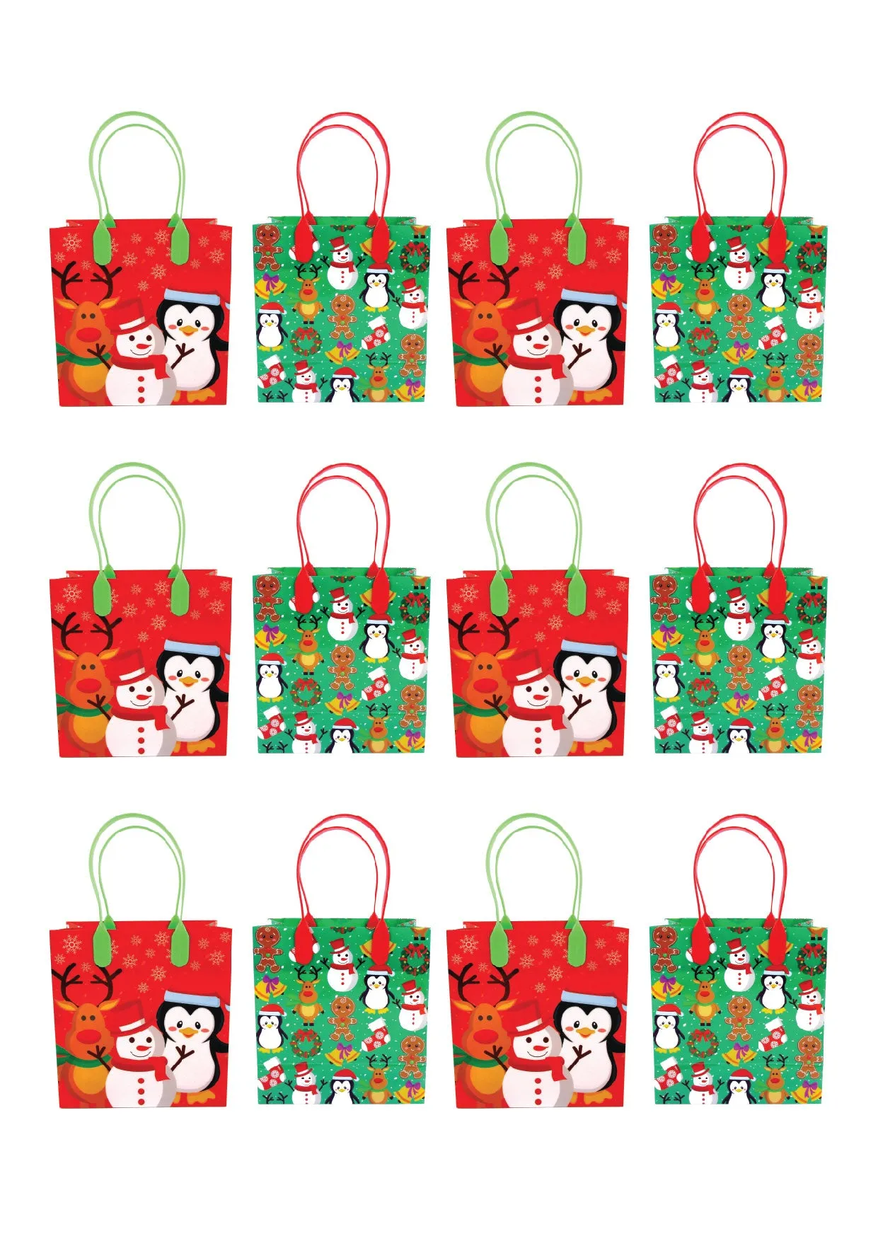 Christmas Party Favor Treat Bags - 12 Bags