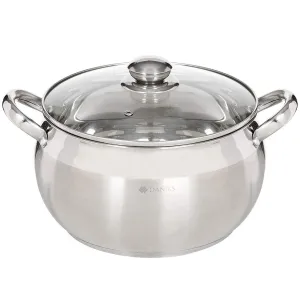 Classic Stainless Steel Stock Pot with Glass Lid