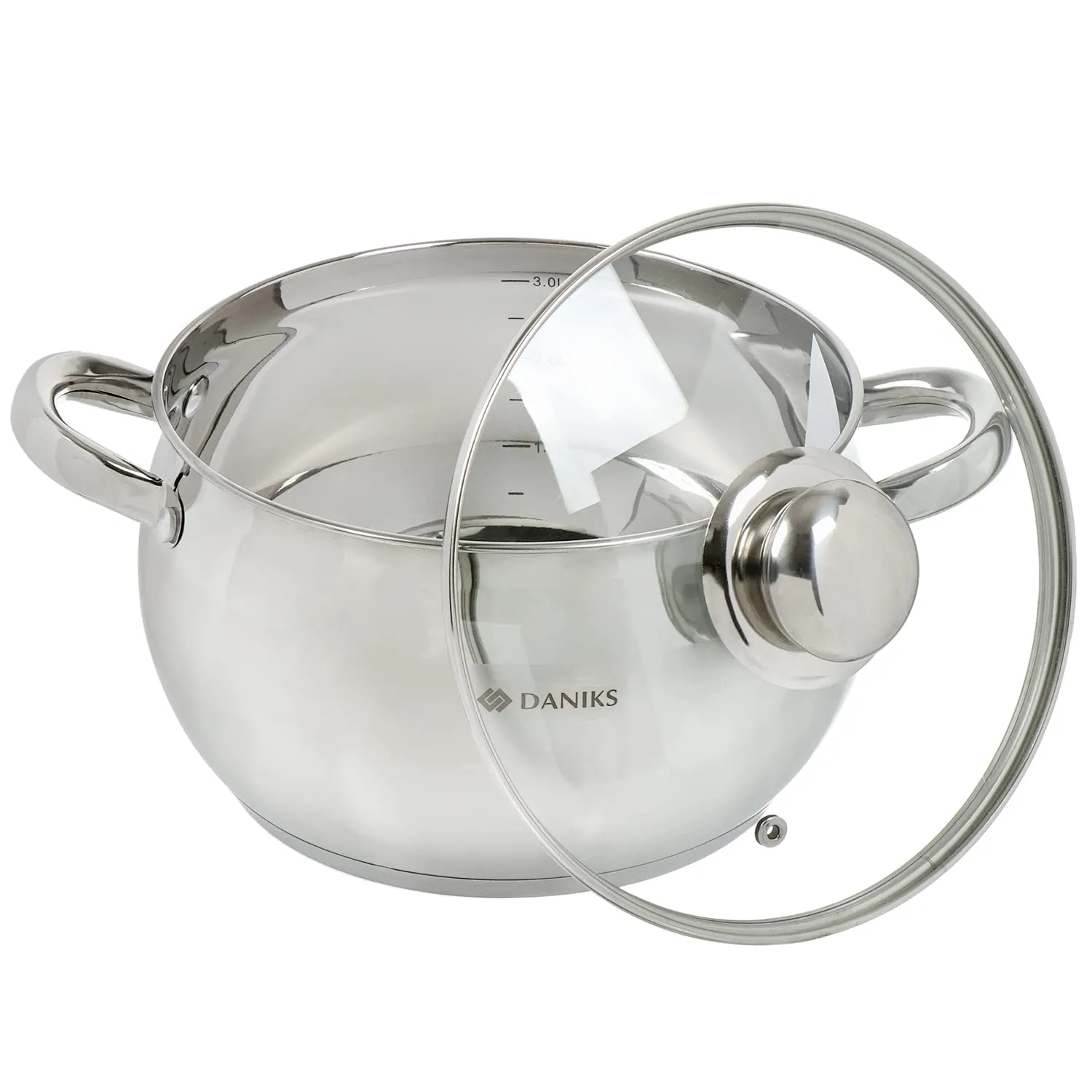 Classic Stainless Steel Stock Pot with Glass Lid