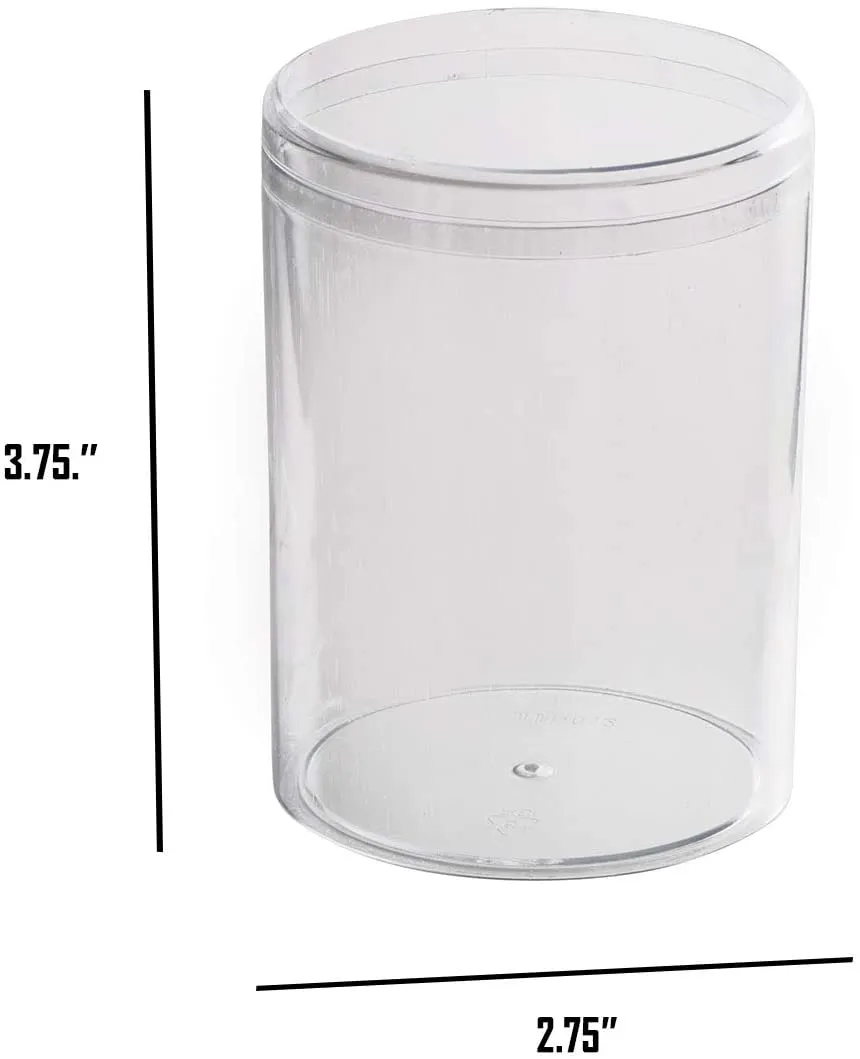 Clear Acrylic Boxes Round 2.75"x3.75" 24 Pack