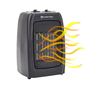 Comfort Zone Energy Save Personal Ceramic Heater in Black