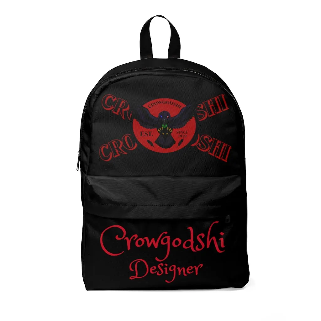 Crowgodshi Designer-X Backpack, BURGUNDY LOGO