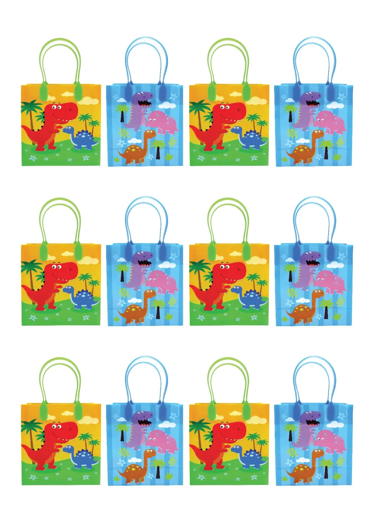 Dinosaur Party Favor Bags Treat Bags - Set of 6 or 12