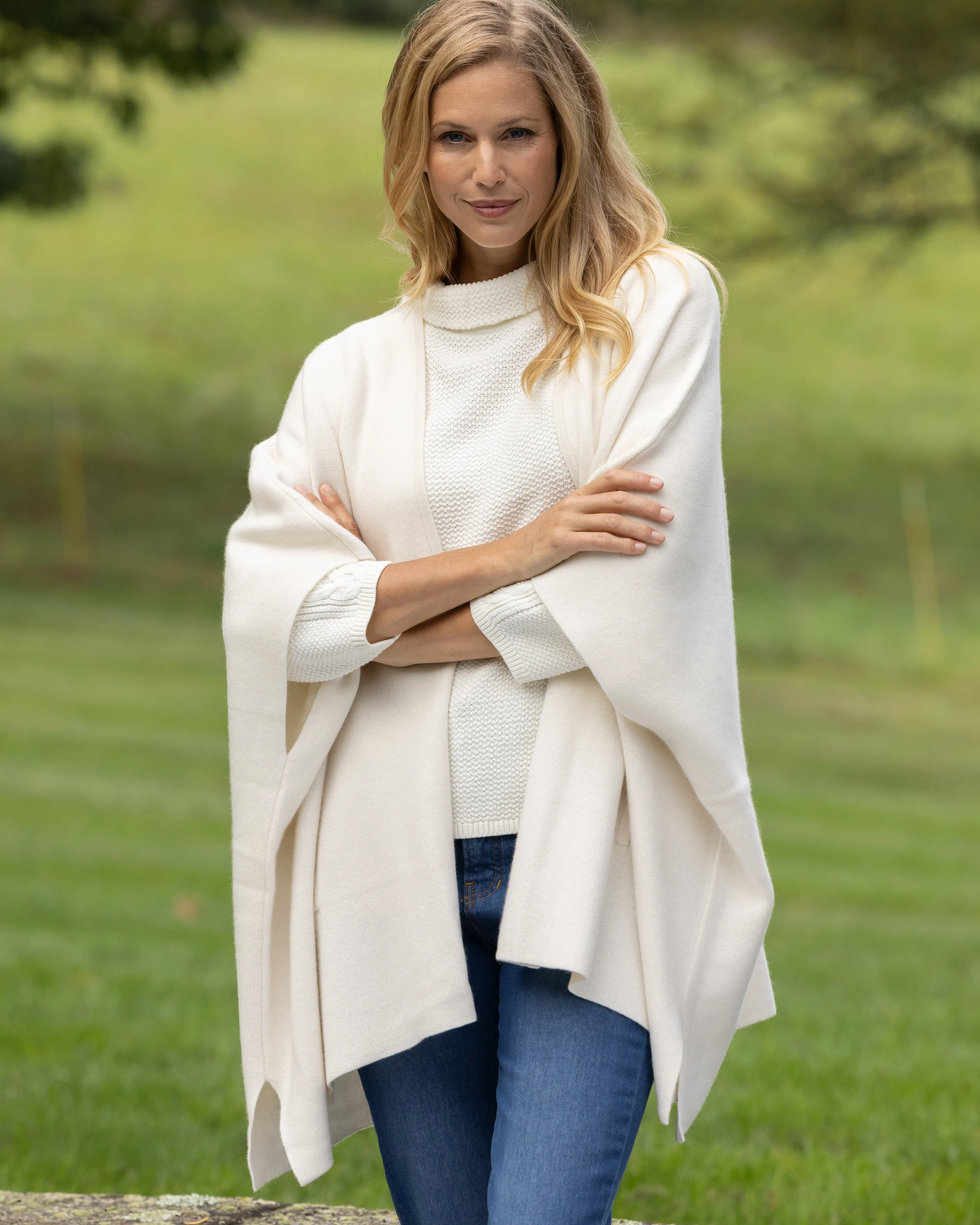 Divina Double Knit Cashmere Cape