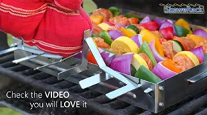 FLIP SIX SKEWERS AT ONCE WITH THIS GENIUS GRILLING TOOL