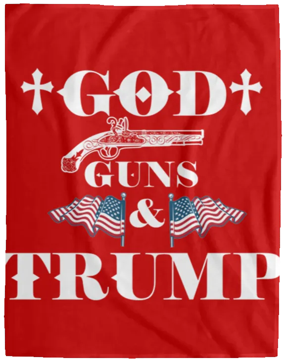 God Guns Trump Plush Fleece Blanket - 60x80