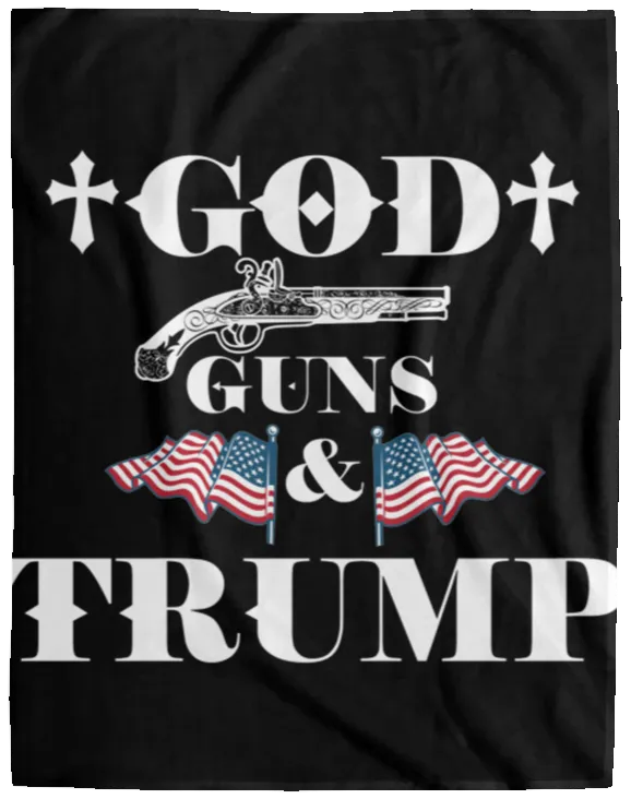 God Guns Trump Plush Fleece Blanket - 60x80