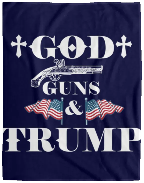 God Guns Trump Plush Fleece Blanket - 60x80