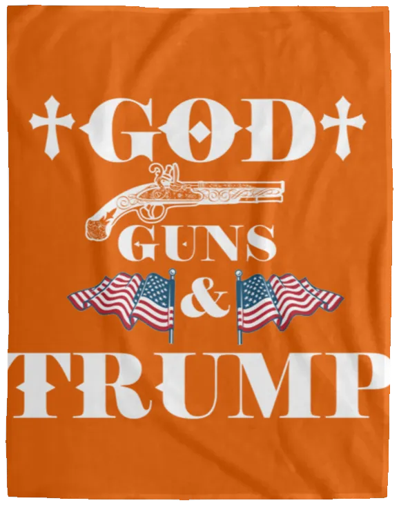 God Guns Trump Plush Fleece Blanket - 60x80