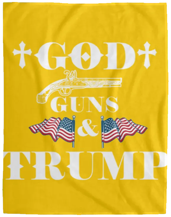 God Guns Trump Plush Fleece Blanket - 60x80