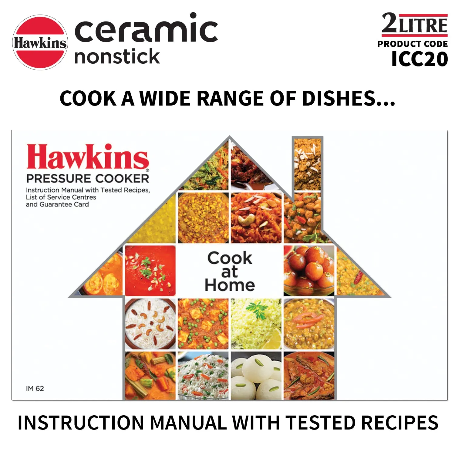 Hawkins Ceramic Nonstick Pressure Cooker, Induction Inner Lid Cooker