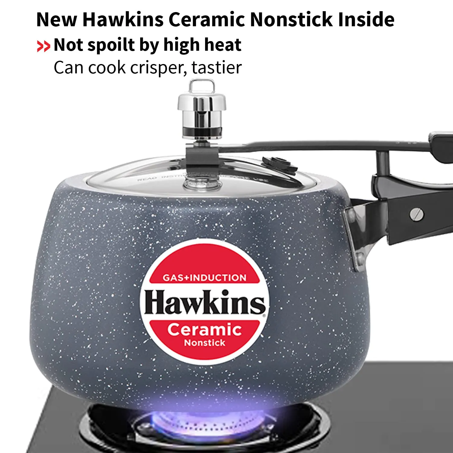 Hawkins Ceramic Nonstick Pressure Cooker, Induction Inner Lid Cooker