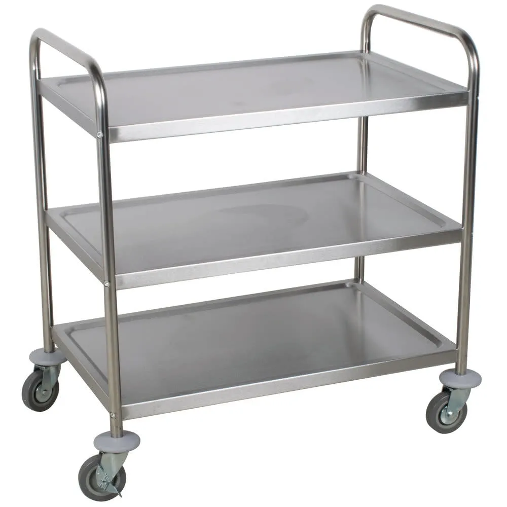 Heavy Duty Stainless Steel 3 Shelf Utility Cart 18 Gauge 33 3/4" x 21" x 37" - This item requires 10 days for delivery