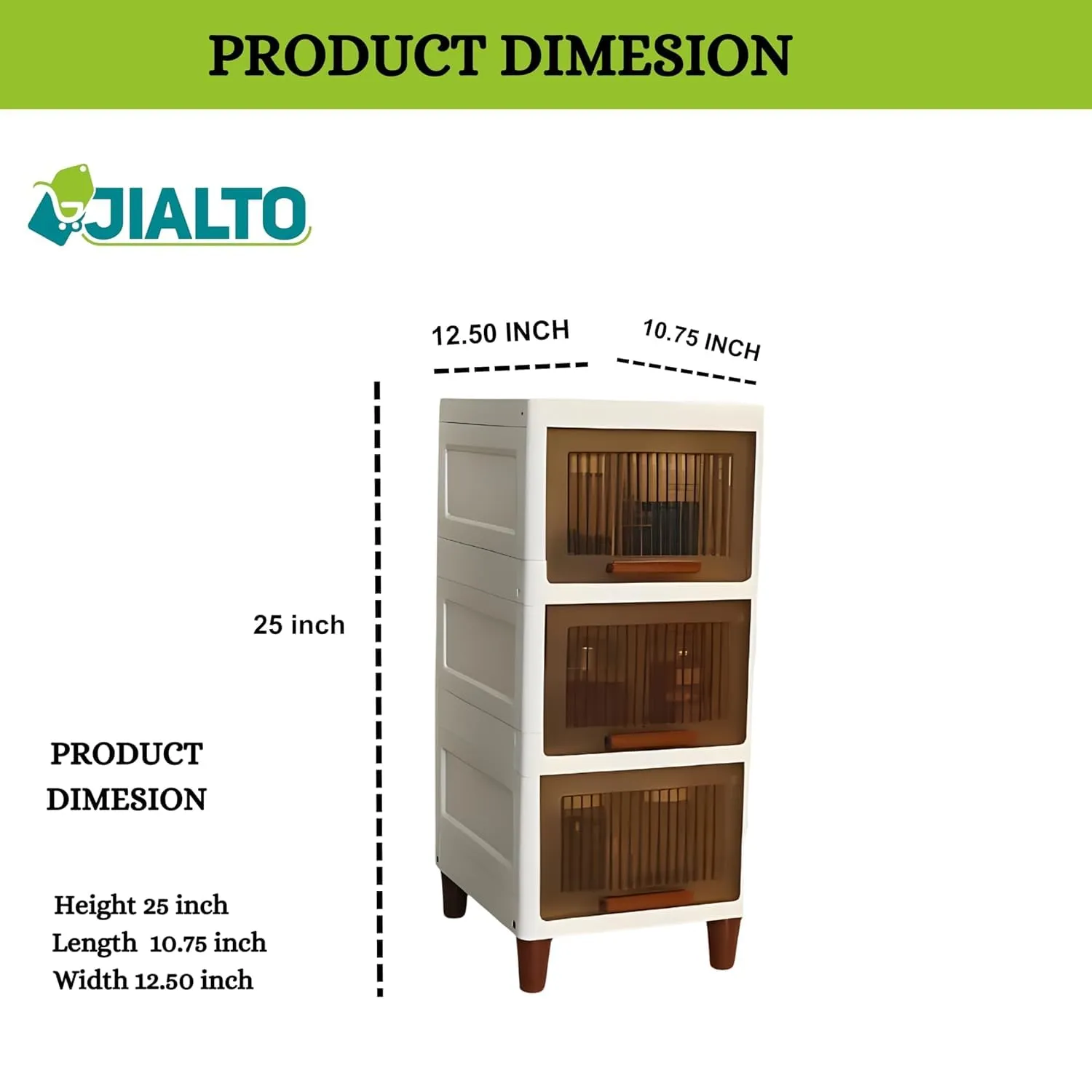 JIALTO Shoe Rack for Home - Multifunctional Storage Organizer, Ideal for Home Use, Durable and Compact, Perfect Shoe Rack Solution for Keeping Shoe Organizer (3 Layer, Brown)