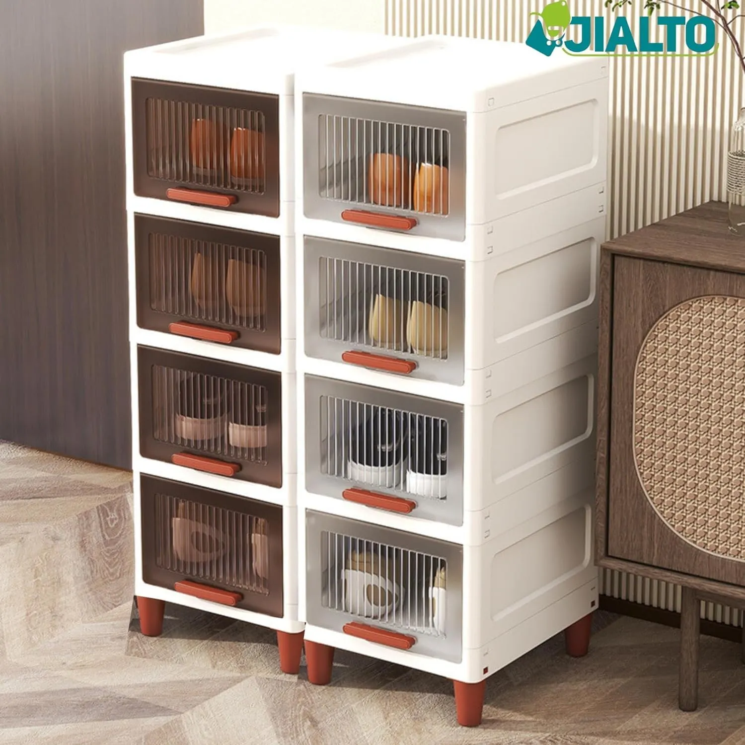 JIALTO Shoe Rack for Home - Multifunctional Storage Organizer, Ideal for Home Use, Durable and Compact, Perfect Shoe Rack Solution for Keeping Shoe Organizer (3 Layer, Brown)