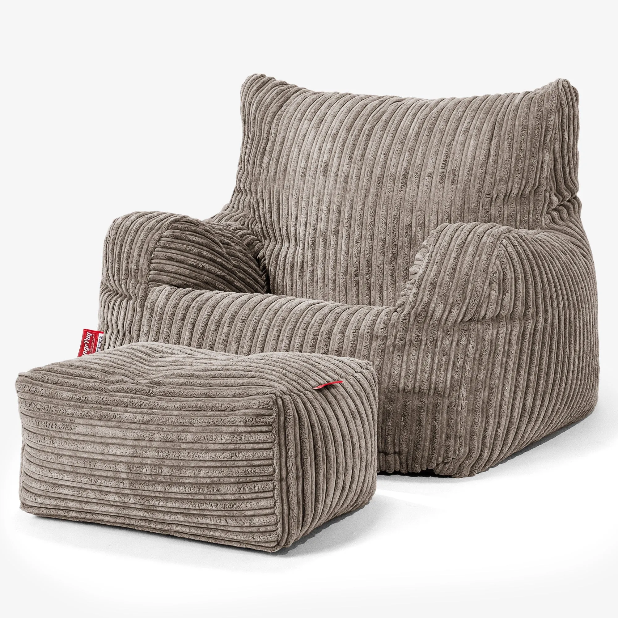 Josephine Bean Bag Armchair - Cord Dovetail Grey