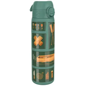 Leak Proof Slim Thermal Water Bottle, Insulated Steel, Fishing, 500ml (17oz)