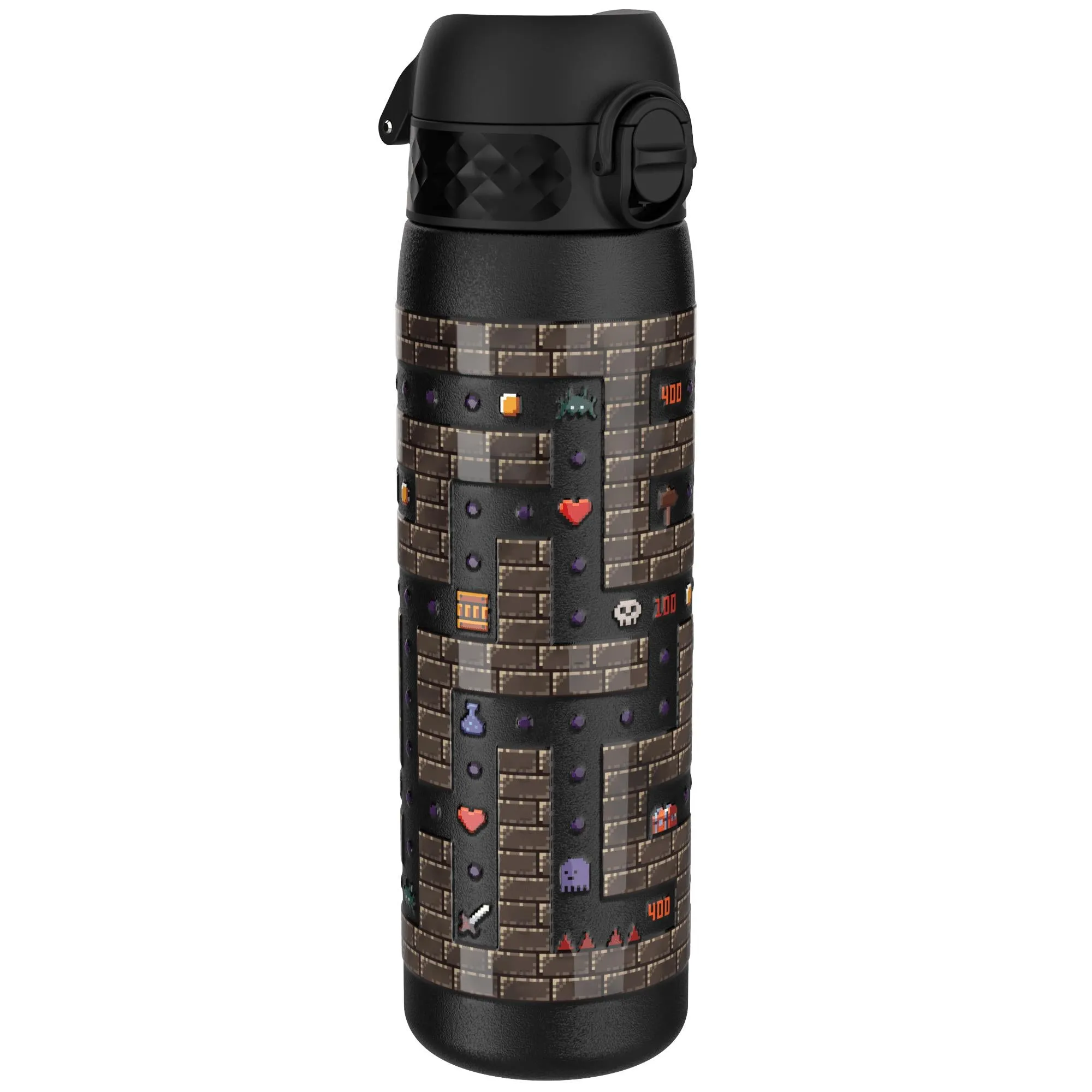 Leak Proof Slim Thermal Water Bottle, Insulated Steel, Gamer, 500ml (17oz)