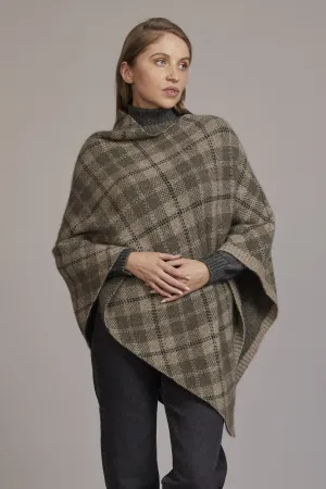 McDonald Tartan Poncho in Ash