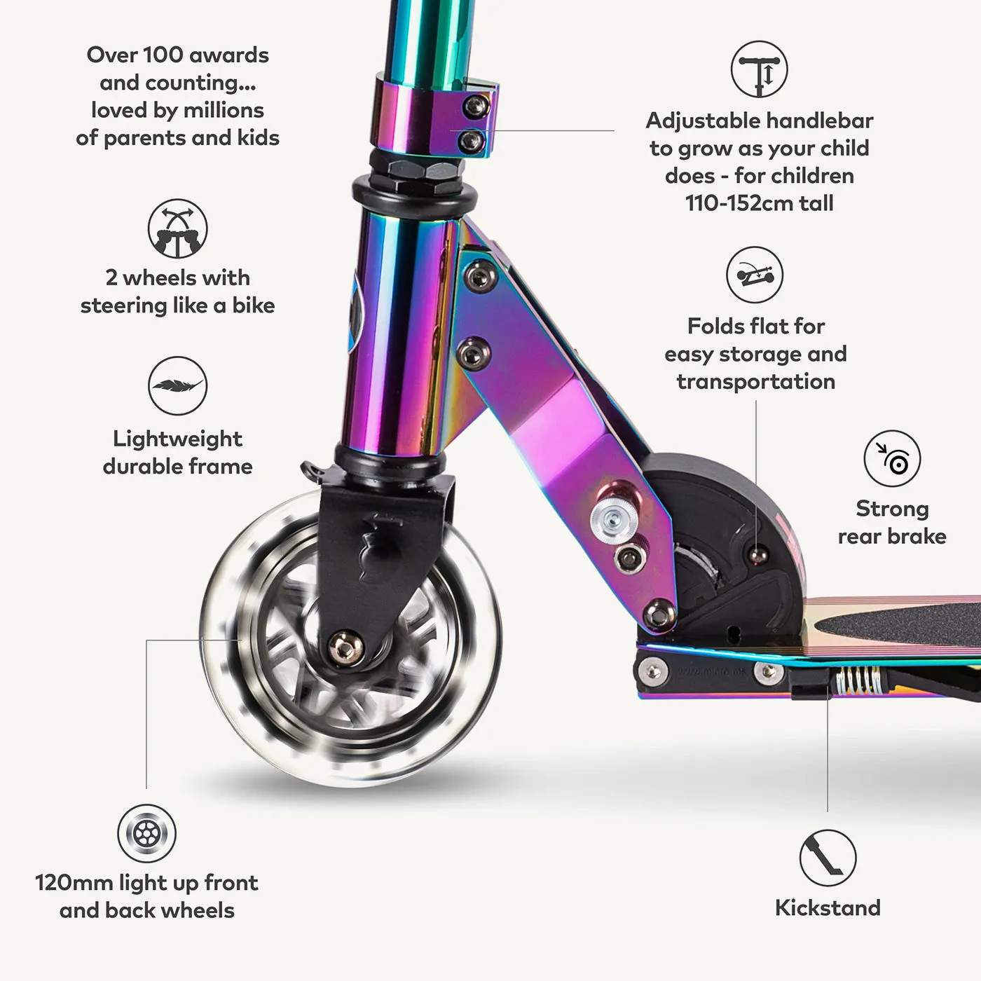 Micro Scooters Micro Sprite Scooter Classic LED - Neochrome