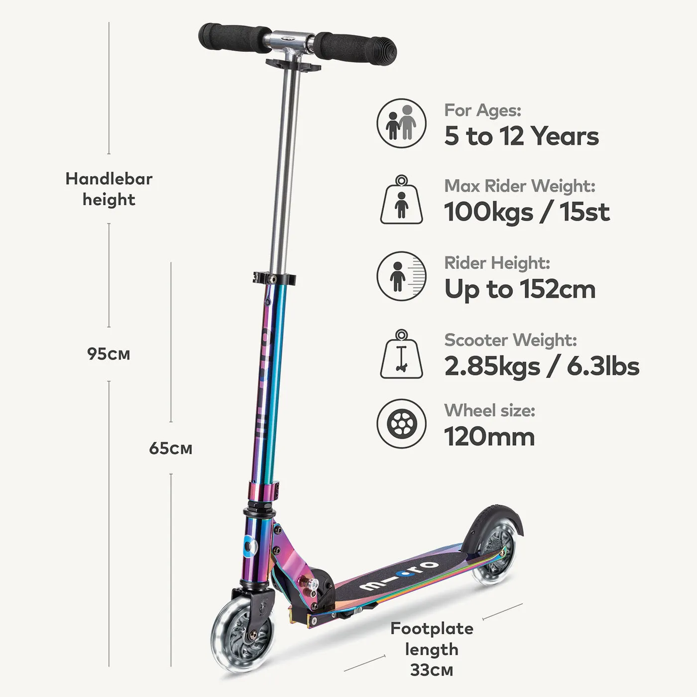 Micro Scooters Micro Sprite Scooter Classic LED - Neochrome