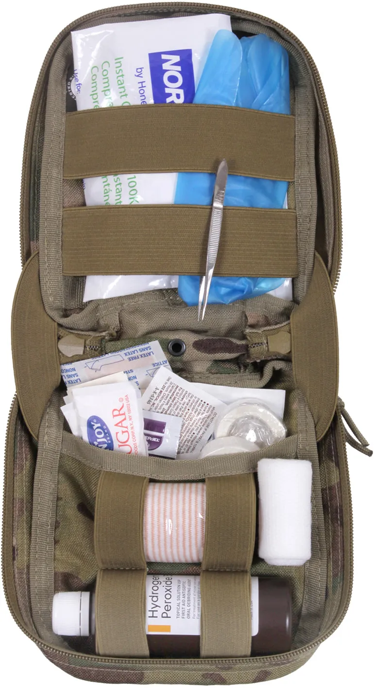 Multi Cam - Military MOLLE Tactical First Aid Kit Pouch & First Aid Supplies