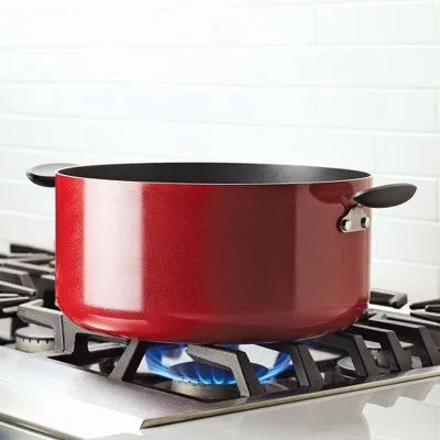 New - Farberware Reliance 10qt Aluminum Nonstick Wide Stock Pot Red