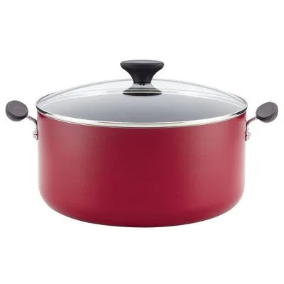 New - Farberware Reliance 10qt Aluminum Nonstick Wide Stock Pot Red