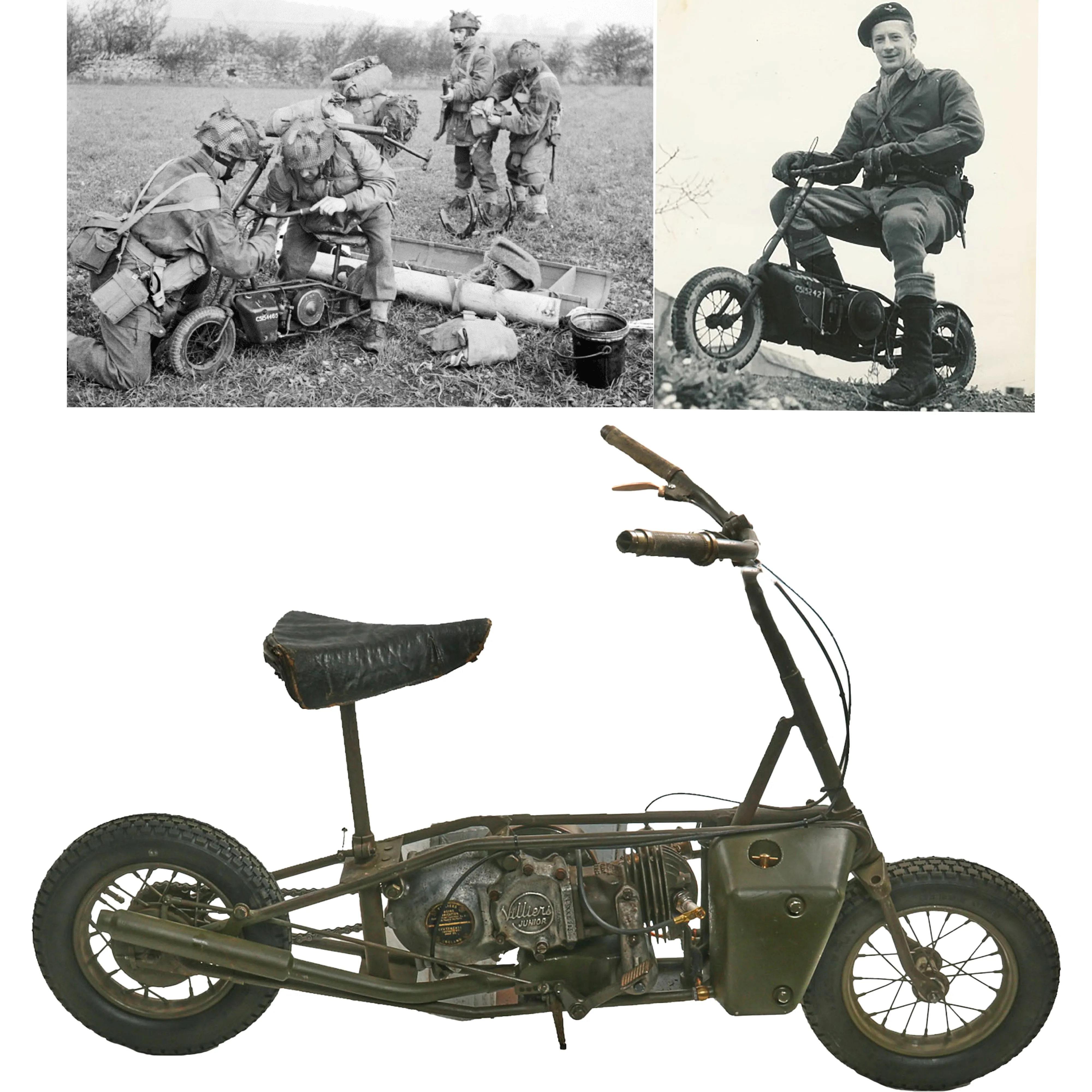 Original British WWII 1942 Mark I Excelsior Welbike Folding Miniature Airborne Motorcycle - Frame Number 826 - Fully Functional