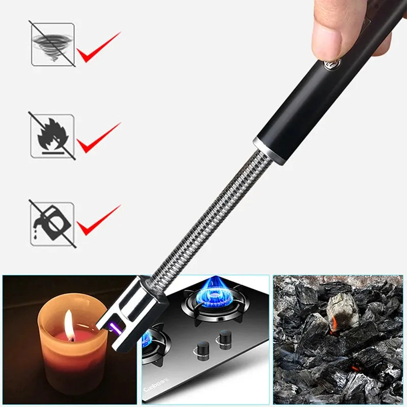 Rechargeable USB Arc Lighter - Plasma Electric Pulse Lighter for Kitchen and BBQ, Gas Lighter