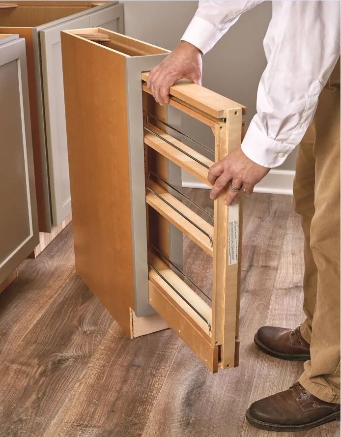 Rev-A-Shelf 3" Wood Pullout Base Organizer 438-BC-3C