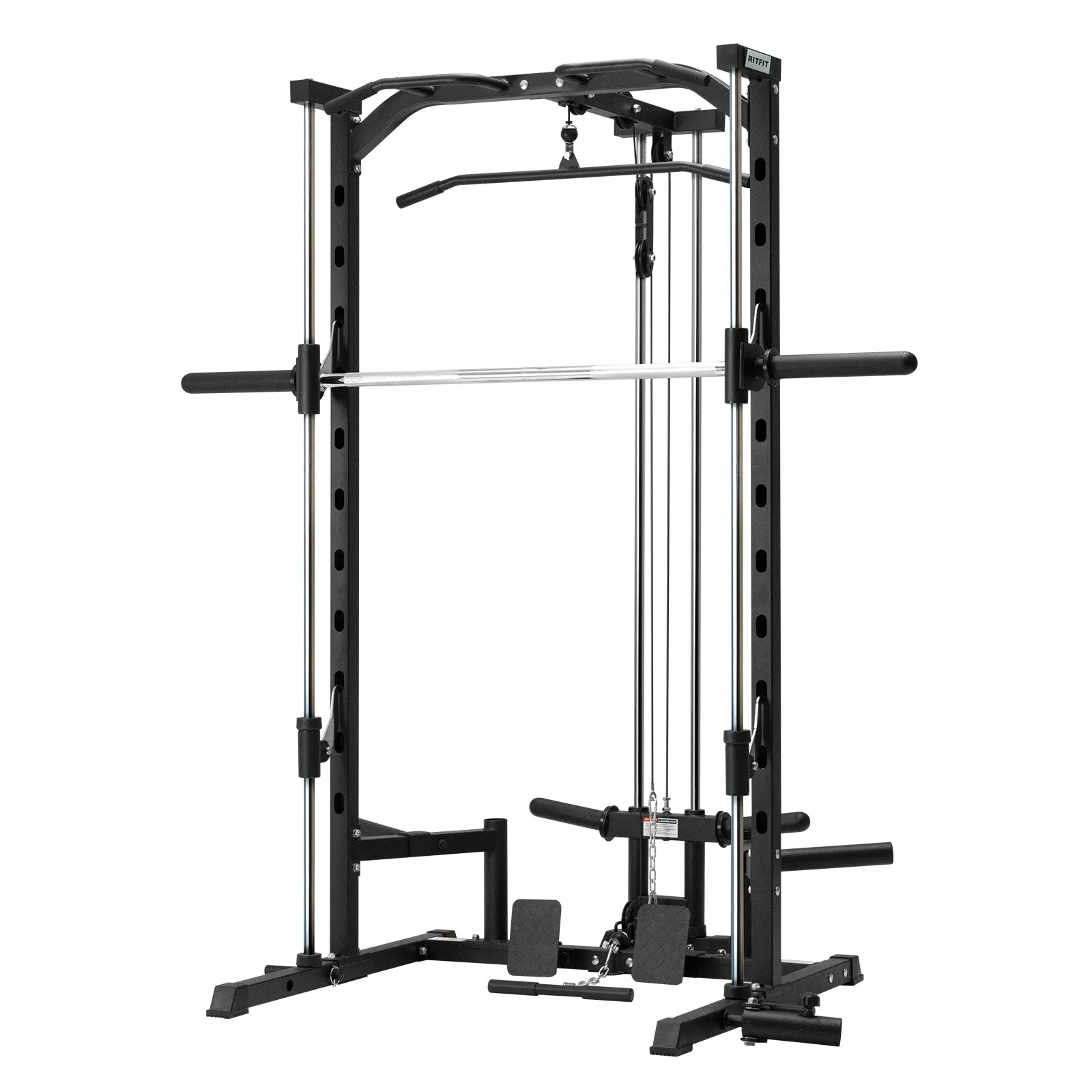 RitFit PSR05 2.0 Multifunctional Smith Machine Power Rack with LAT-Pull Down System