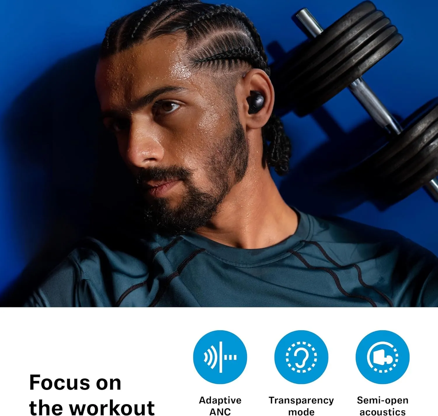 Sennheiser Momentum Sport Earbuds with Fitness Tracker for Heart Rate and Body Temperature with Adaptive ANC