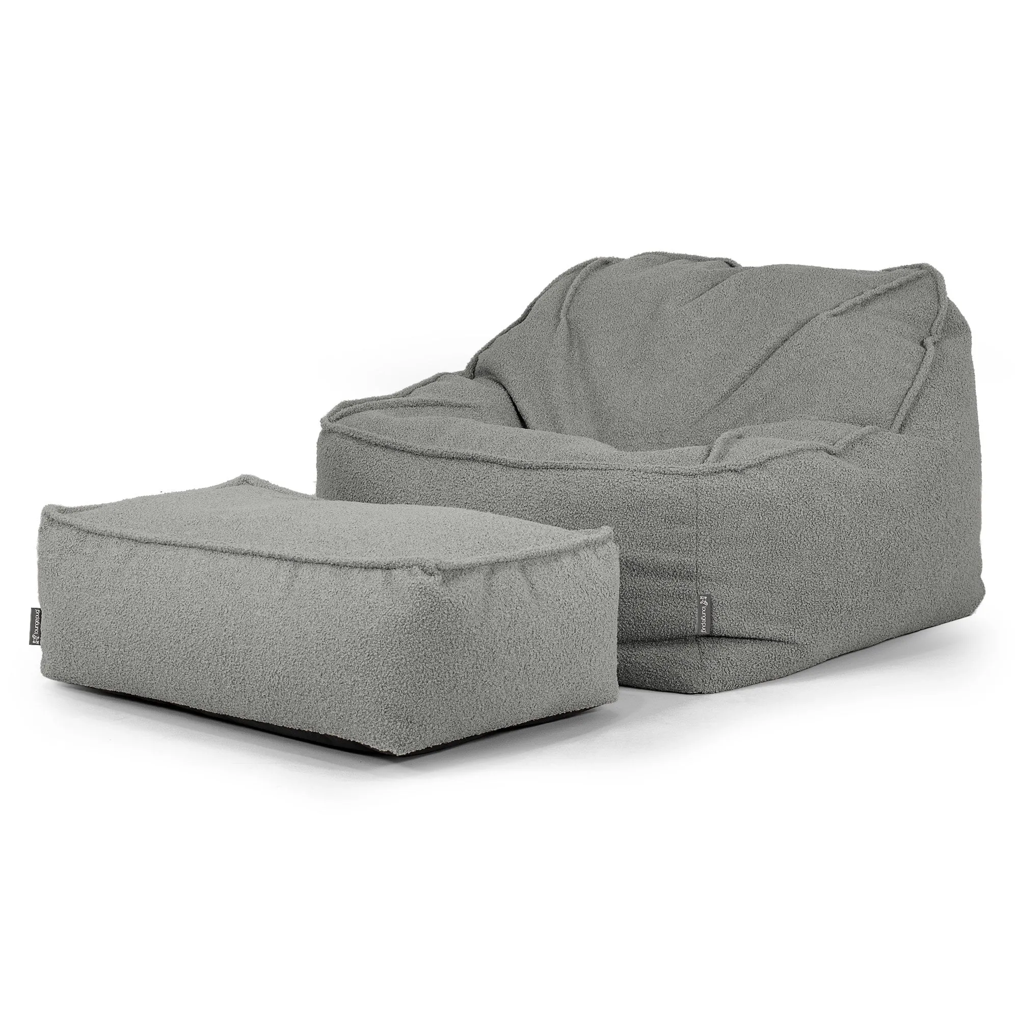 Sloucher Bean Bag Chair - Boucle Grey