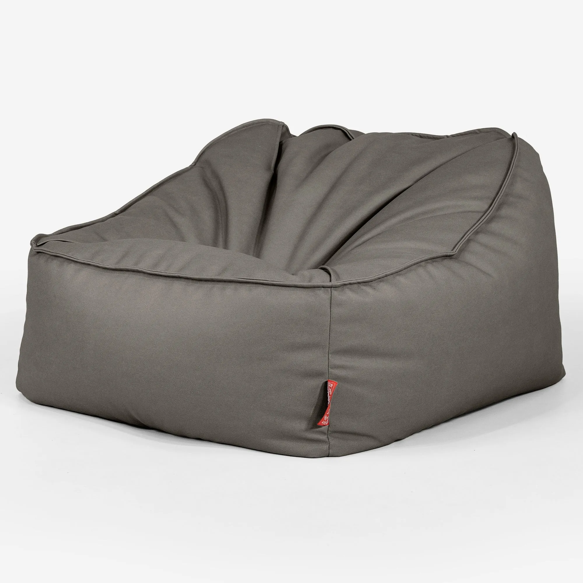 Sloucher Bean Bag Chair - Vegan Leather Grey