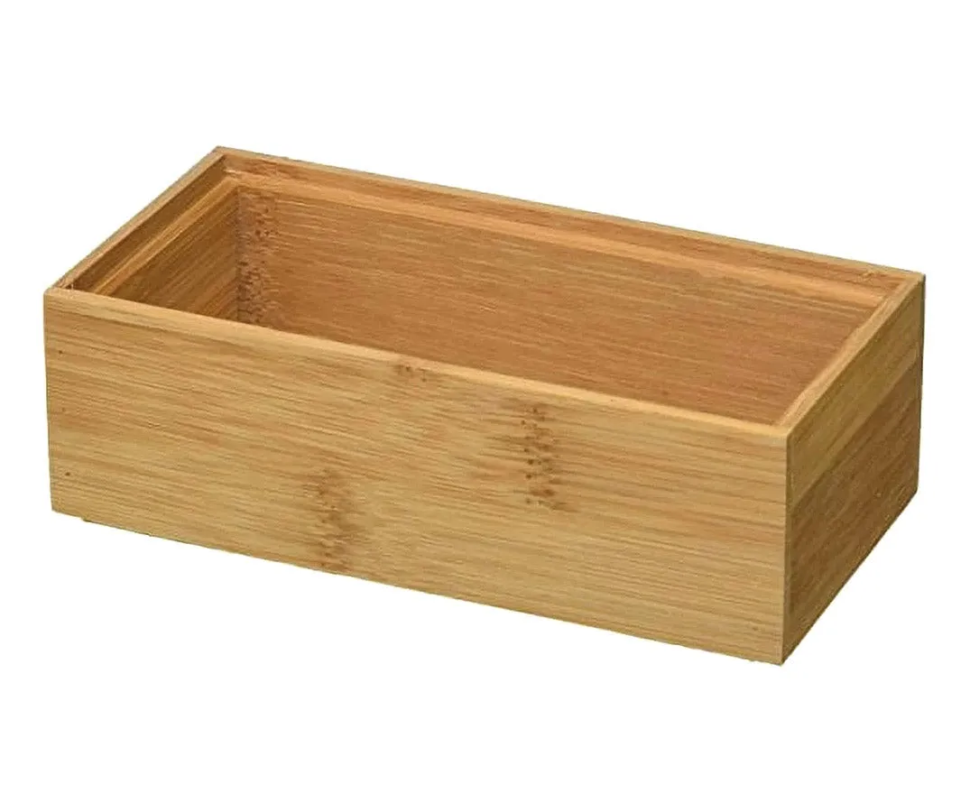 Stackable Bamboo Drawer Bins